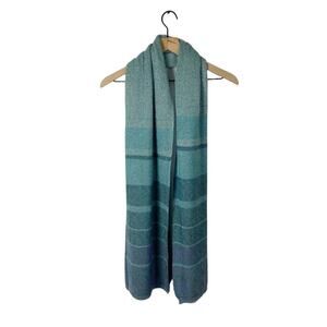 Luciano soprani designer blue metallic knit scarf